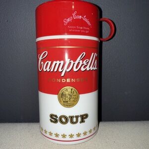 VINTAGE 1998 CAMPBELL'S SOUP INSULATED THERMOS MUG CAN-TAINER 11.5 OZ
